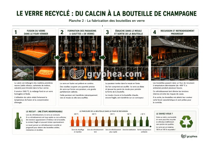 Le recyclage du verre - La fabrication des bouteilles de verre - gryphea.org